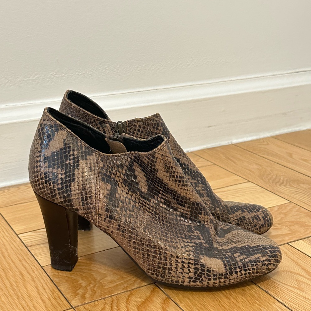 Geox snakeskin booties